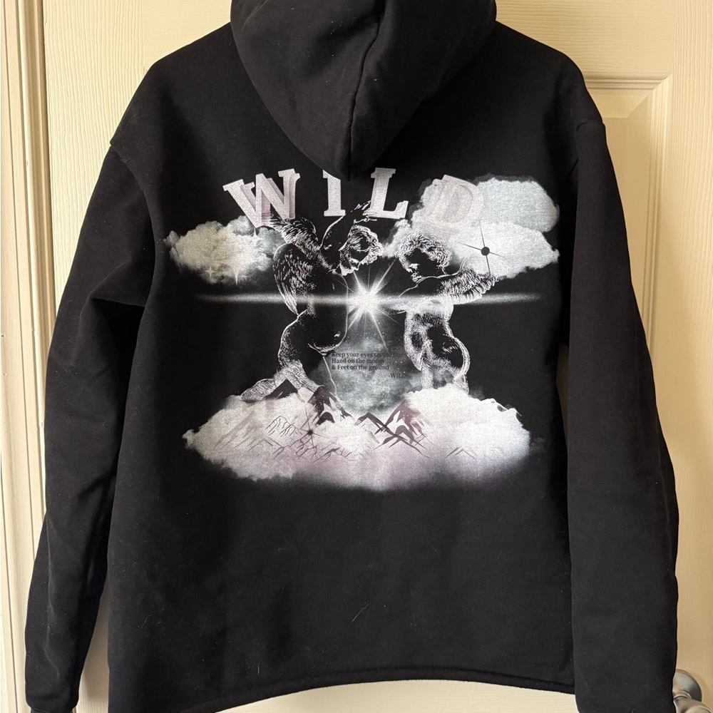 Black Graphic Hooded Sweatshirt - WILD